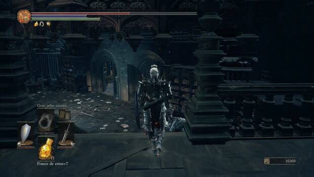 Dark Souls 3 - Gran Archivo: balconada en la biblioteca superior
