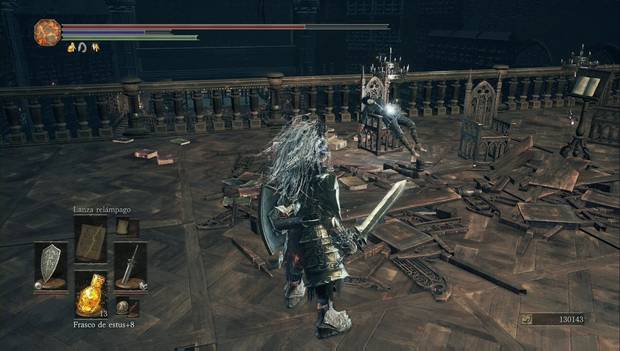 Dark Souls 3 - cadáver de Orbeck en el Gran Archivo