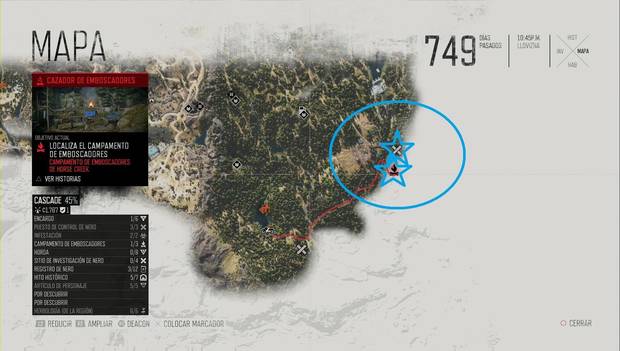 Days Gone - Campamento de emboscadores de Horse Creek: ubicación del puesto de investigación y del campamento de emboscadores