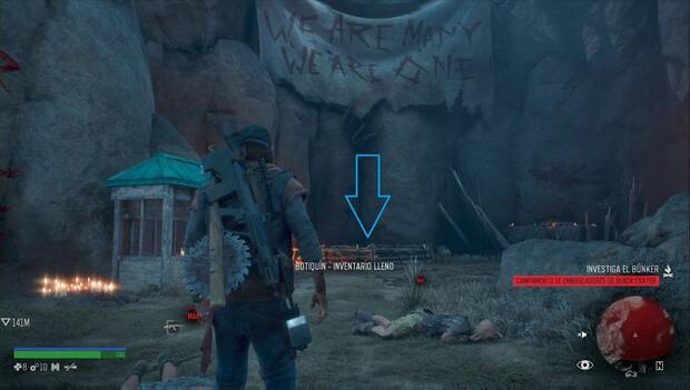 Days Gone - Campamento de emboscadores de Black Crater: localización de la entrada al búnker