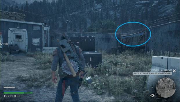 Days Gone - Puesto de control de NERO del viejo aserradero: sube por esta valla metálica