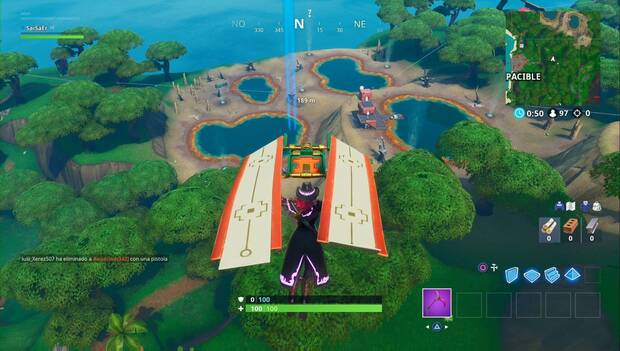 fortnite baila en distintos lugares fase 3 - tres fuentes termales fortnite