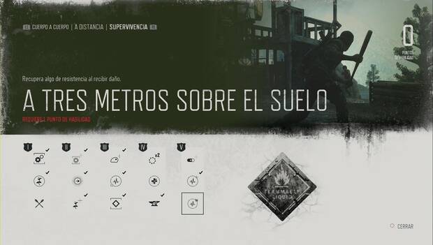 Days Gone - Árbol de habilidades Supervivencia