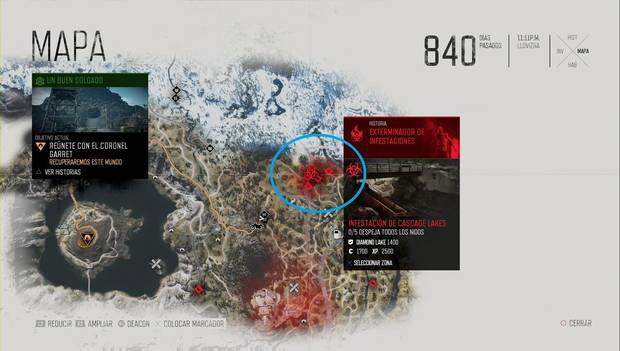 Days Gone - Infestación de Cascade Lakes: localización de la zona de infestación