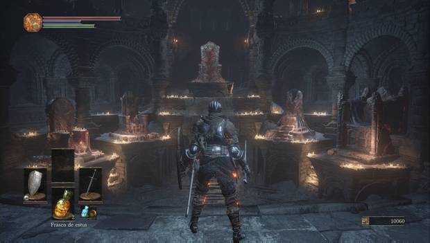 Dark Souls 3 - Cementerio de ceniza: sala principal del Santuario de Enlace del Fuego