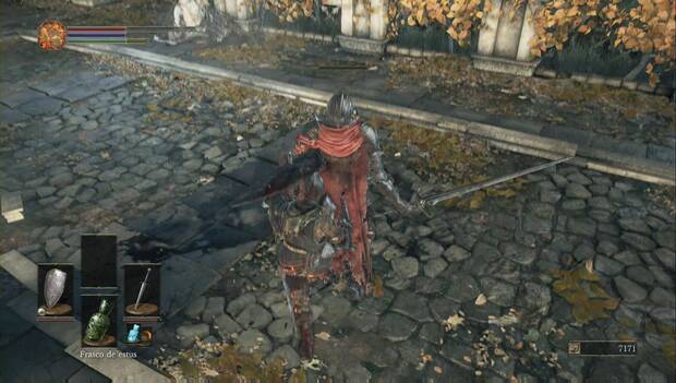 Dark Souls III - Gran Muro de Lothric: caballero de élite apuñalado por la espalda