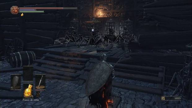 Dark Souls III - Asentamiento de no muertos: Varias jaulas vivientes nos atacan