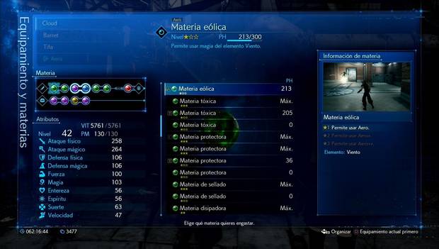Final Fantasy VII Remake - Materias mágicas