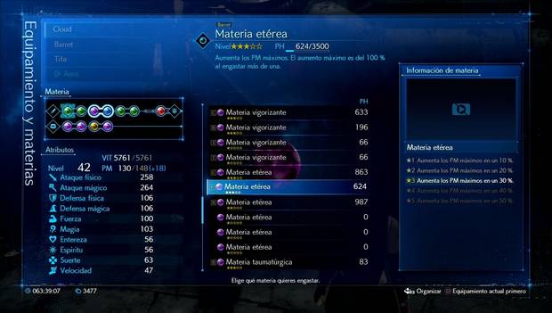 Final Fantasy VII Remake - Materias especiales