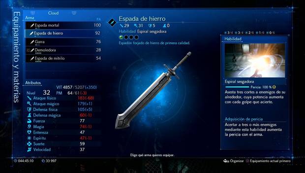 Final fantasy VII Remake - Espada de hierro