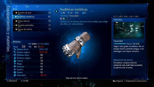 Final Fantasy VII Remake - Nudilleras metálicas