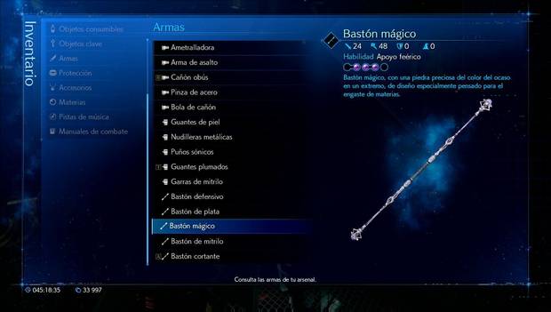 Final Fantasy VII remake - bastón mágico