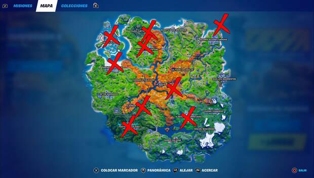 Fortnite - Mapa con ubicación de los Jonesys
