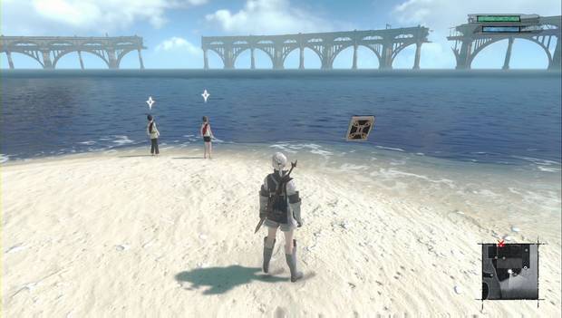 NieR Replicant - Pesca: playa desde donde pescar el pez globo