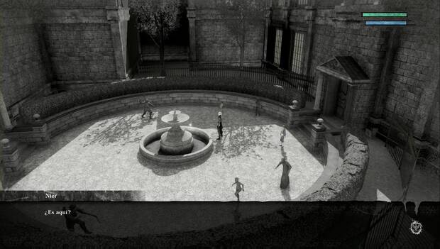Nier Replicant - Sótano de la mansión: fuente con las escaleras