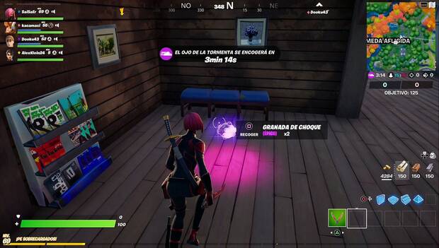 Fortnite - Deja inconscientes a animales con una granada de choque o un arco de choque: granada de choque