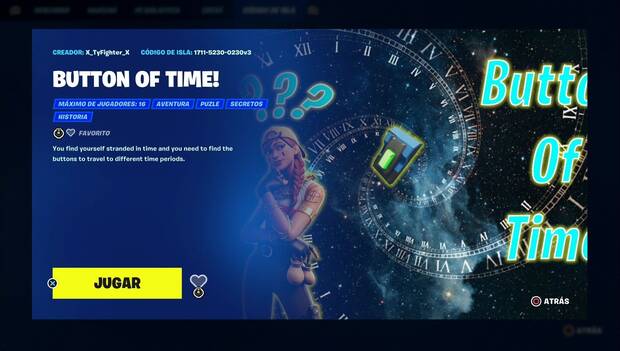 Creativo 2.0 en Fortnite: Button of time!