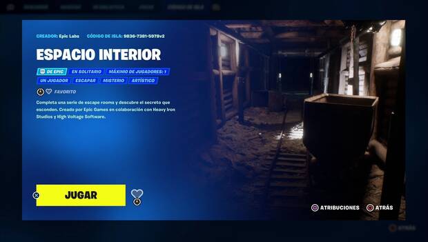 Creativo 2.0 en Fortnite: Espacio interior