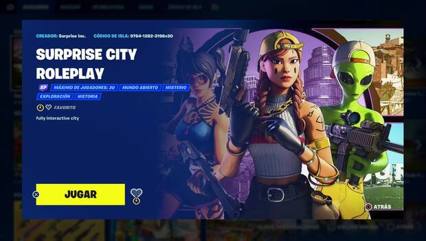 Creativo 2.0 en Fortnite: Surprise City Roleplay