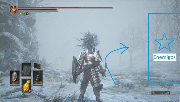 Dark Souls 3 - Cenizas de Ariandel, Campo nevadO: camino a seguir
