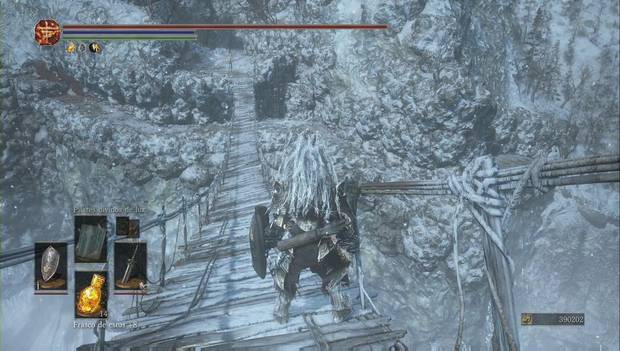 Dark Souls 3 - Cenizas de Ariandel, Campo nevado: escalera para bajar