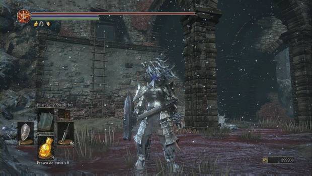 Dark Soule 3 - Cenizas de Ariandel, Campo nevado: escalera en el foso