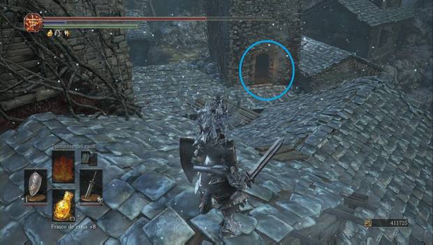 Dark Souls 3 - Cenizas de Ariandel, Asentamiento de ceurvos: puerta en la torre del tejado
