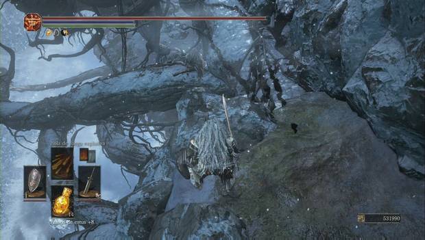 Dark Souls 3 - Cenizas de Ariandel, Cueva de las moscas: raíces y seguidor