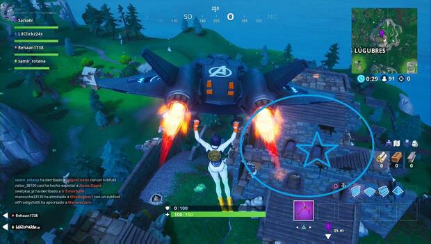 Fortnite - Fortbyte 50: posición del ortbyte en el castillo