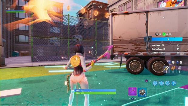 Fortnite - Entrega en el centro, Baila o usa un gesto en la cancha de baloncesto: localización de la cancha de baloncesto