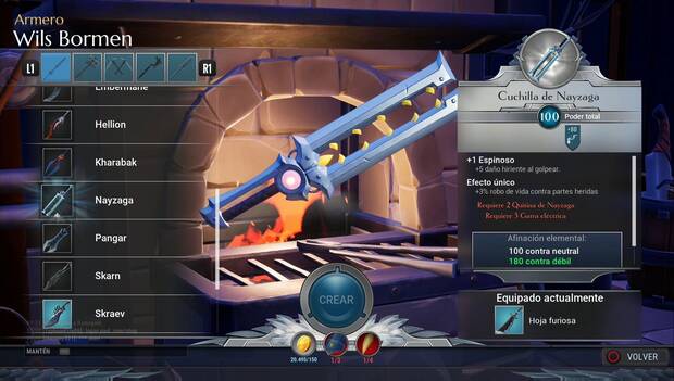 Dauntless - Espadas: Cuchilla de Nayzaga