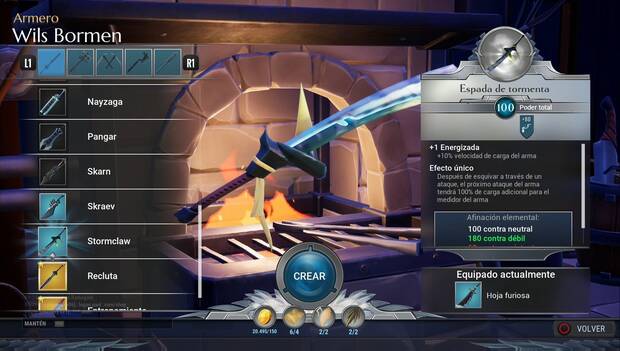 Dauntless - Espadas: Espada de tormenta