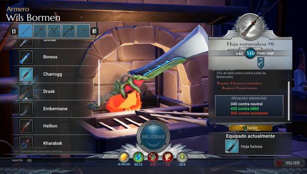 Dauntless - Espadas: Hoja estruendosa