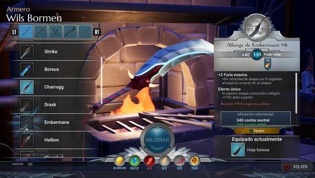 Dauntless - Espadas: Alfange de Embermane
