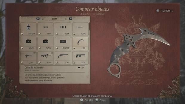 Resident Evil 8 - Cuchillo karambit