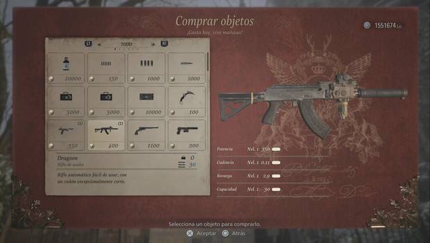 Resident Evil 8 - Fusil de asalto Dragoon