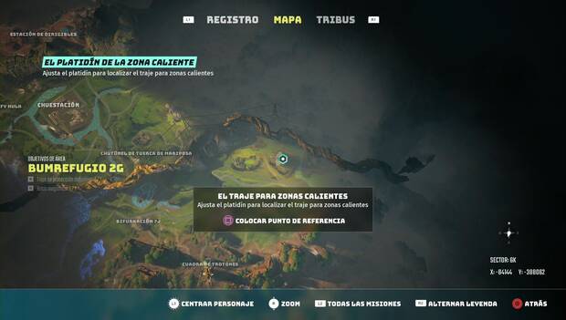 Biomutant: el traje para zonas calientes - marcador de la misión
