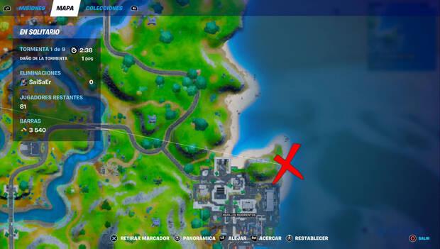 Fortnite - Construye castillos de arena especiales: castillos de arena en Muelles Mugrientos