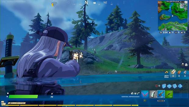 Fortnite - Elimina a un jugador mientras nadas: disparando mientras nadas