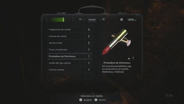 Resident Evil 8 - Castillo Dimitrescu: pintalabios de Dimitrescu