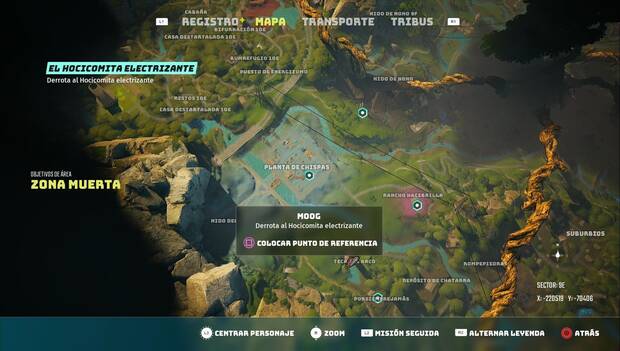 Biomutant - Moog: ubicación del Hocicomita electrizante