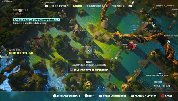 Biomutant - Gulp Glugswig: ubicaicón de Subcharquinista