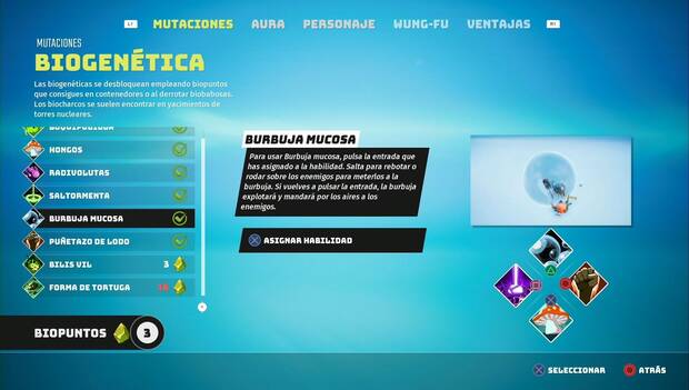 Biomutant - Habilidades: Burbuja mucosa