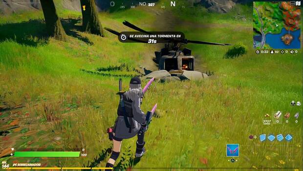 Fortnite - Presagio: helicóptero estrellado
