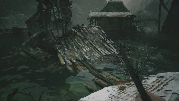 Resident Evil 8 - Laboratorio de Moreau: pasarela por la que cruzar