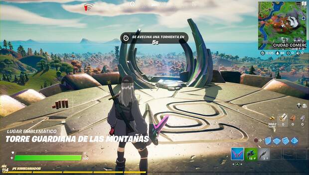 Fortntie - Usa los lanzadores de las torres guardianas: lanzador de la torre