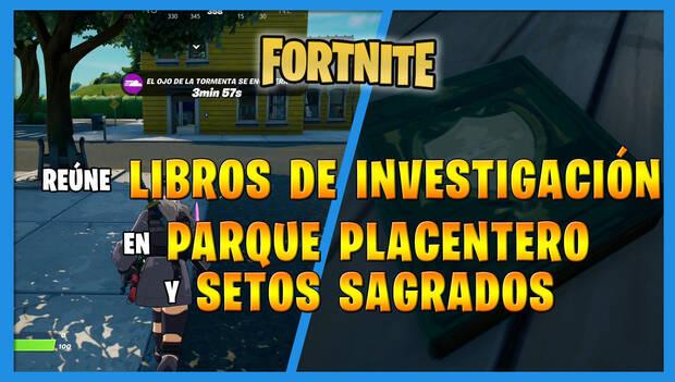 Fortnite - Reúne libros de investigación de Setos Sagrados y Parque Placentero