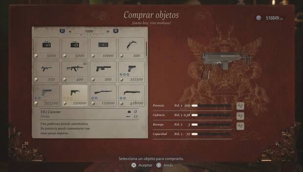 Resident Evil 8 - V61 Custom en la tienda del duque