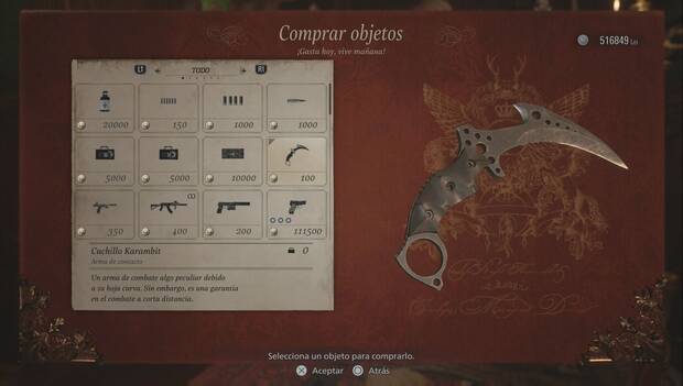 Resident Evil 8 - Cuchillo Karambit