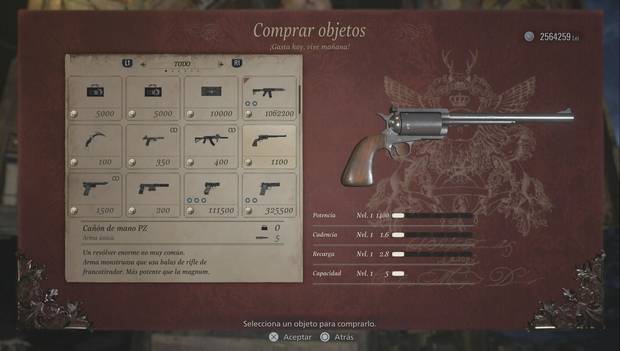 Resident Evil Village - Cañón de mano PZ en la tienda